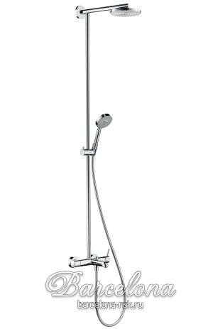 Hansgrohe Raindance Showerpipe 180, с однорычажным cмесителем EcoSmart для ванны, держатель 350 мм, ½’